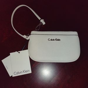 NWT Calvin Klein Wristlet White Leather